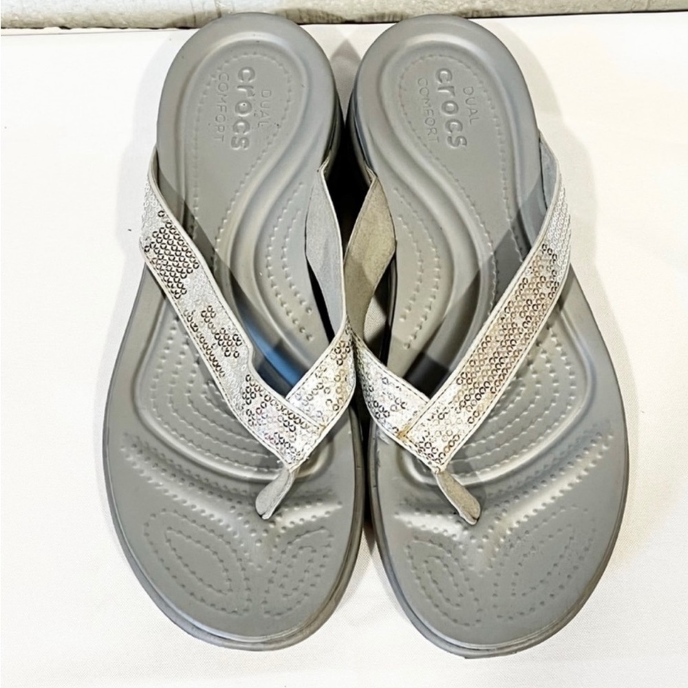 Croc Flops . Sequins . Size 10 . New